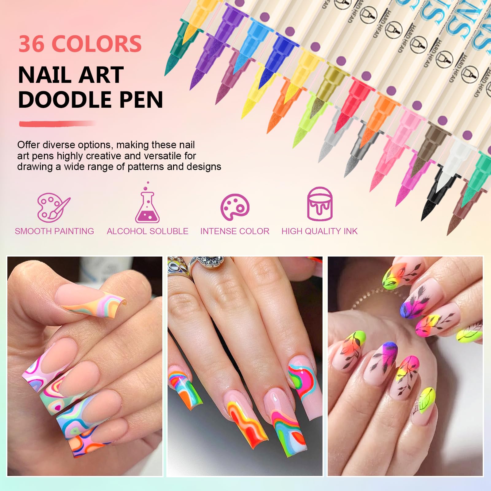 Ponhey nail art pens are waterproof and fade-resistant for lasting manicures.