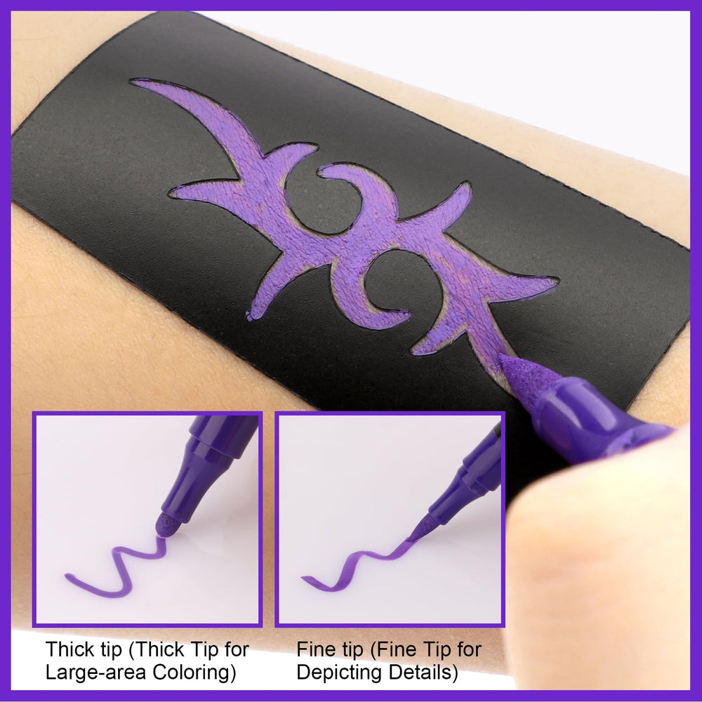 Ponhey tattoo markers close-up of skin-safe cosmetic-grade materials.