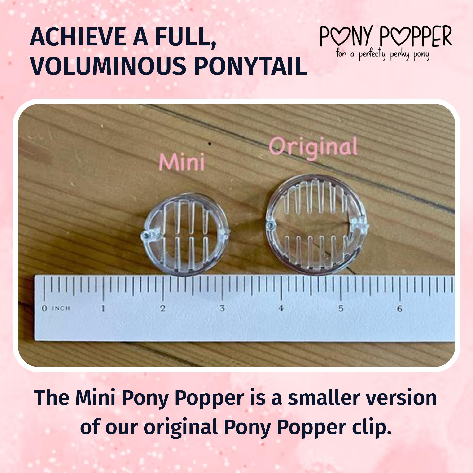 Pony Popper Mini wrap-around creates defined, voluminous looks.
