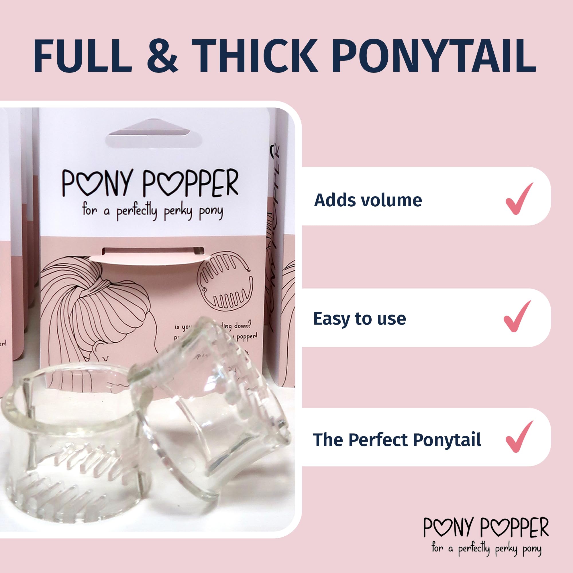 Pony Popper Clip muestra volumen adicional para pelo