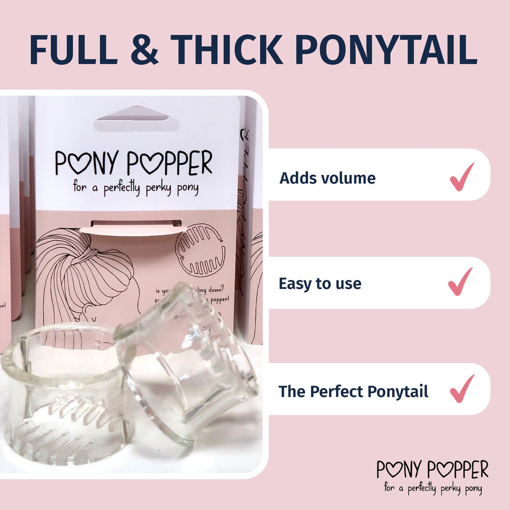 Pony Popper Clip muestra volumen adicional para pelo