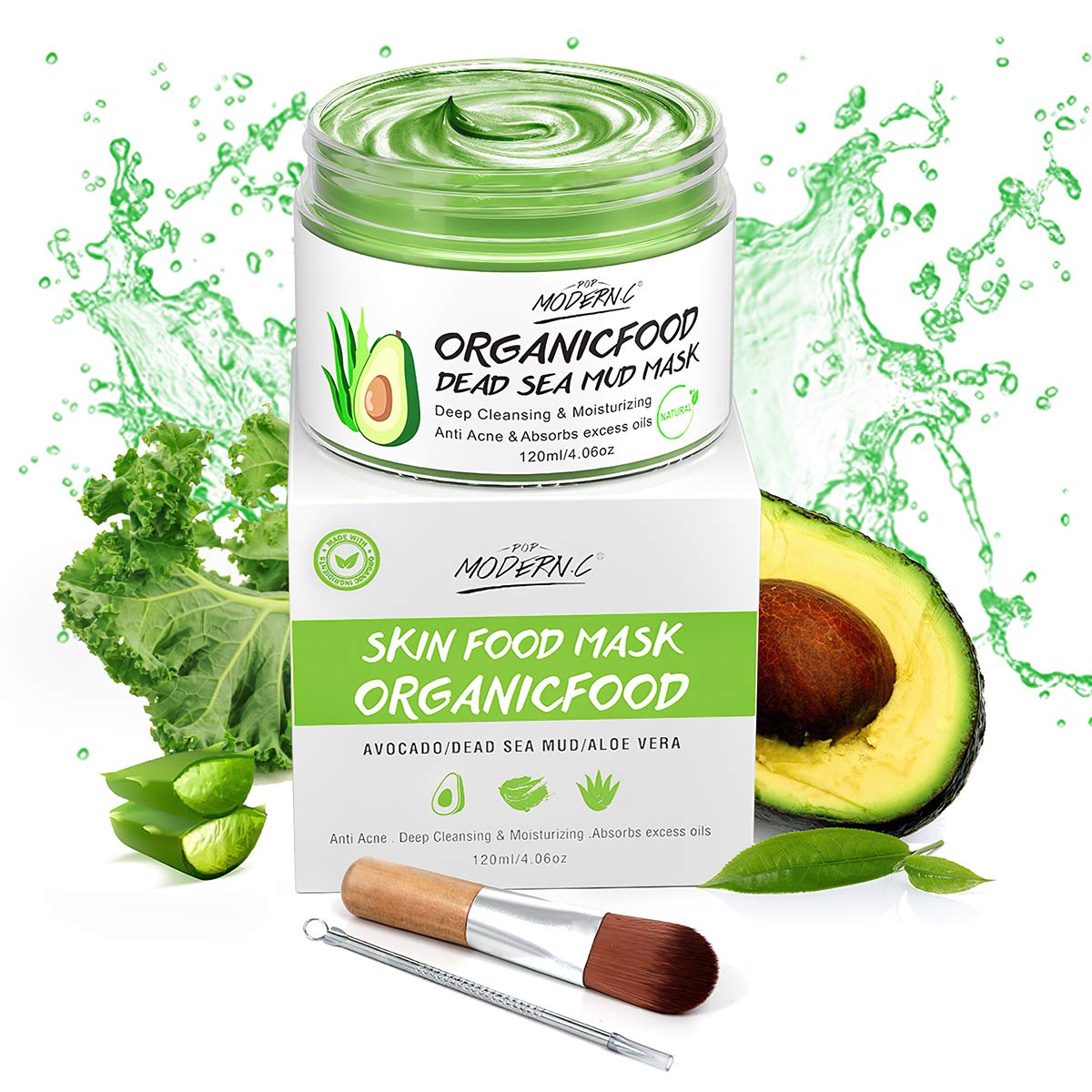 POP MODERN.C clay mask jar close-up for deep cleansing and hydration.