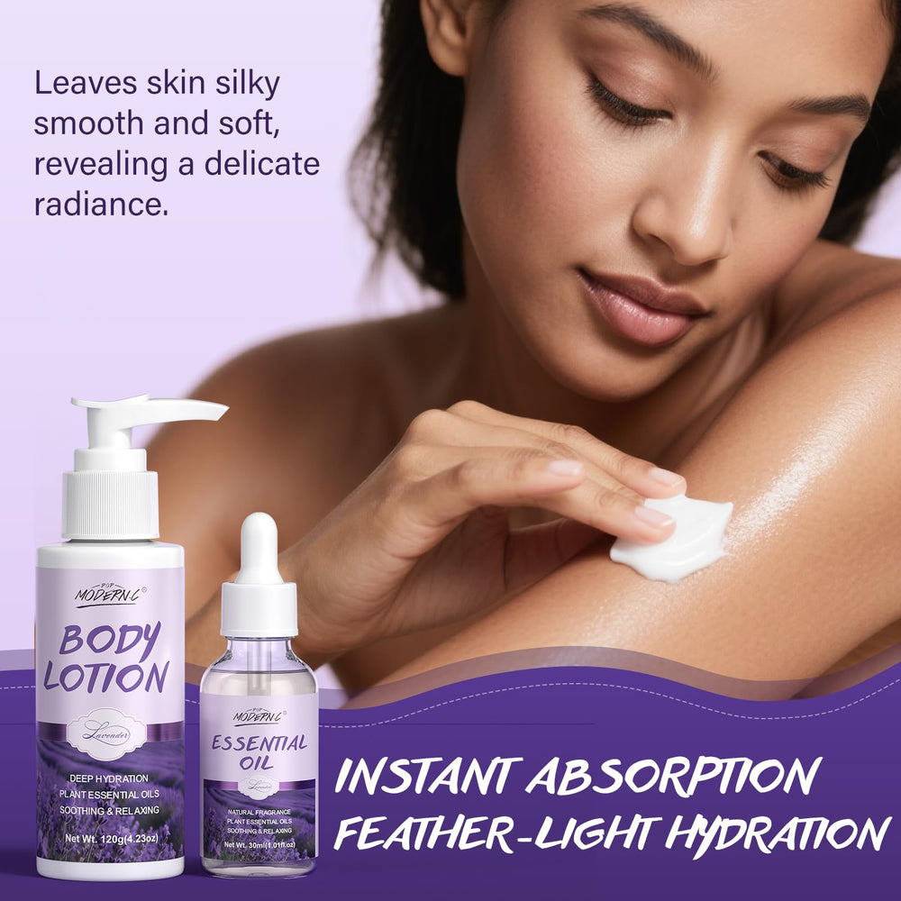 POP MODERN.C lavender body-scrub tub provides gentle exfoliation and refreshes skin.