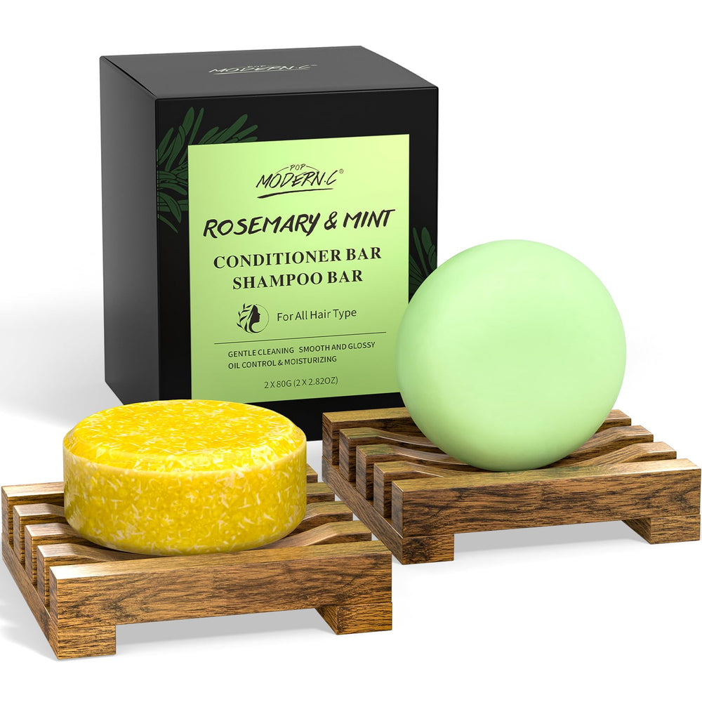 POP MODERN.C Rosemary shampoo bar foam for deep scalp cleansing and refreshed hair.