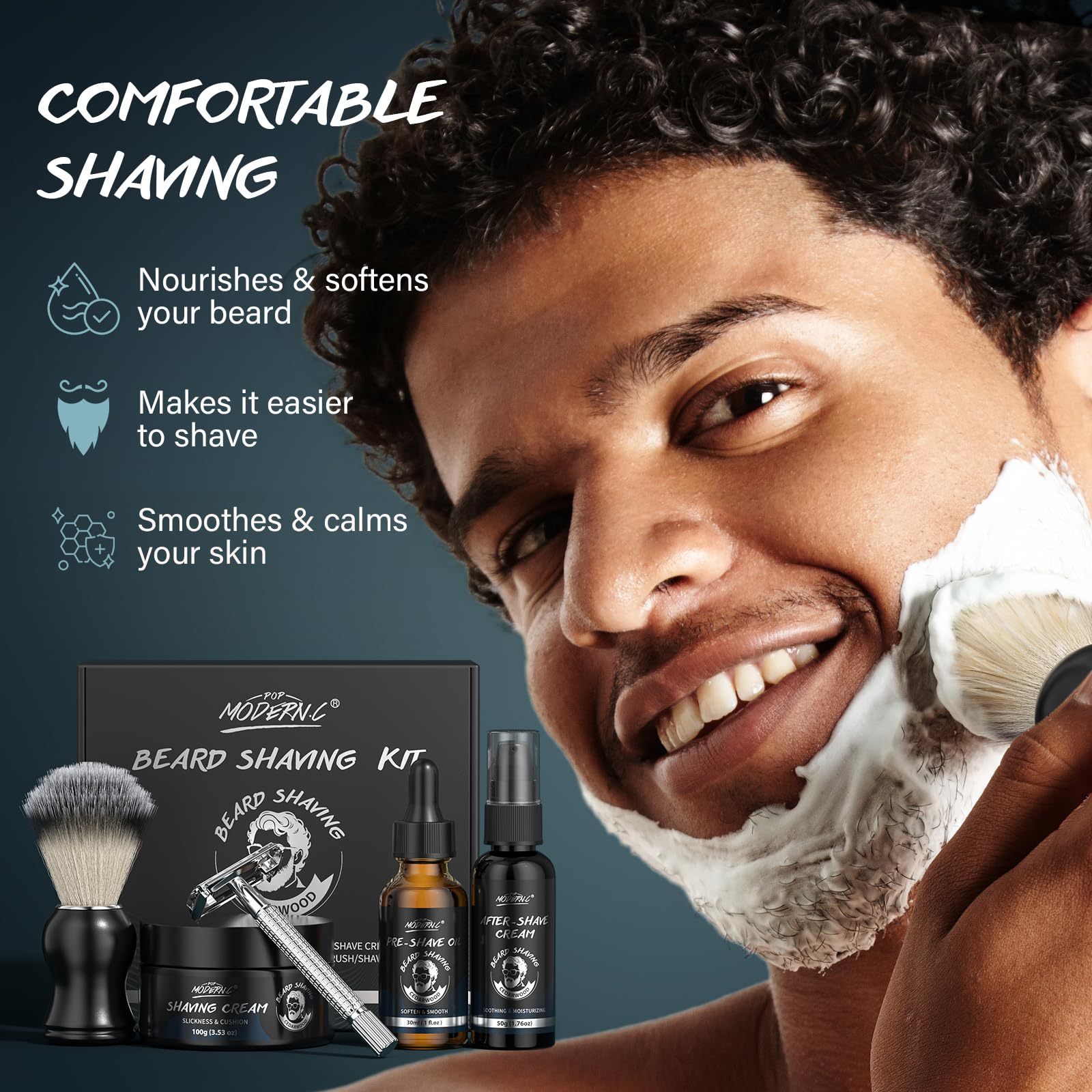 POP MODERN.C pre-shave-oil 30ml preps skin for a smooth shave