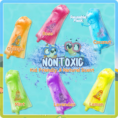 POPBATH blue heeler puppy toys for imaginative play during bath.