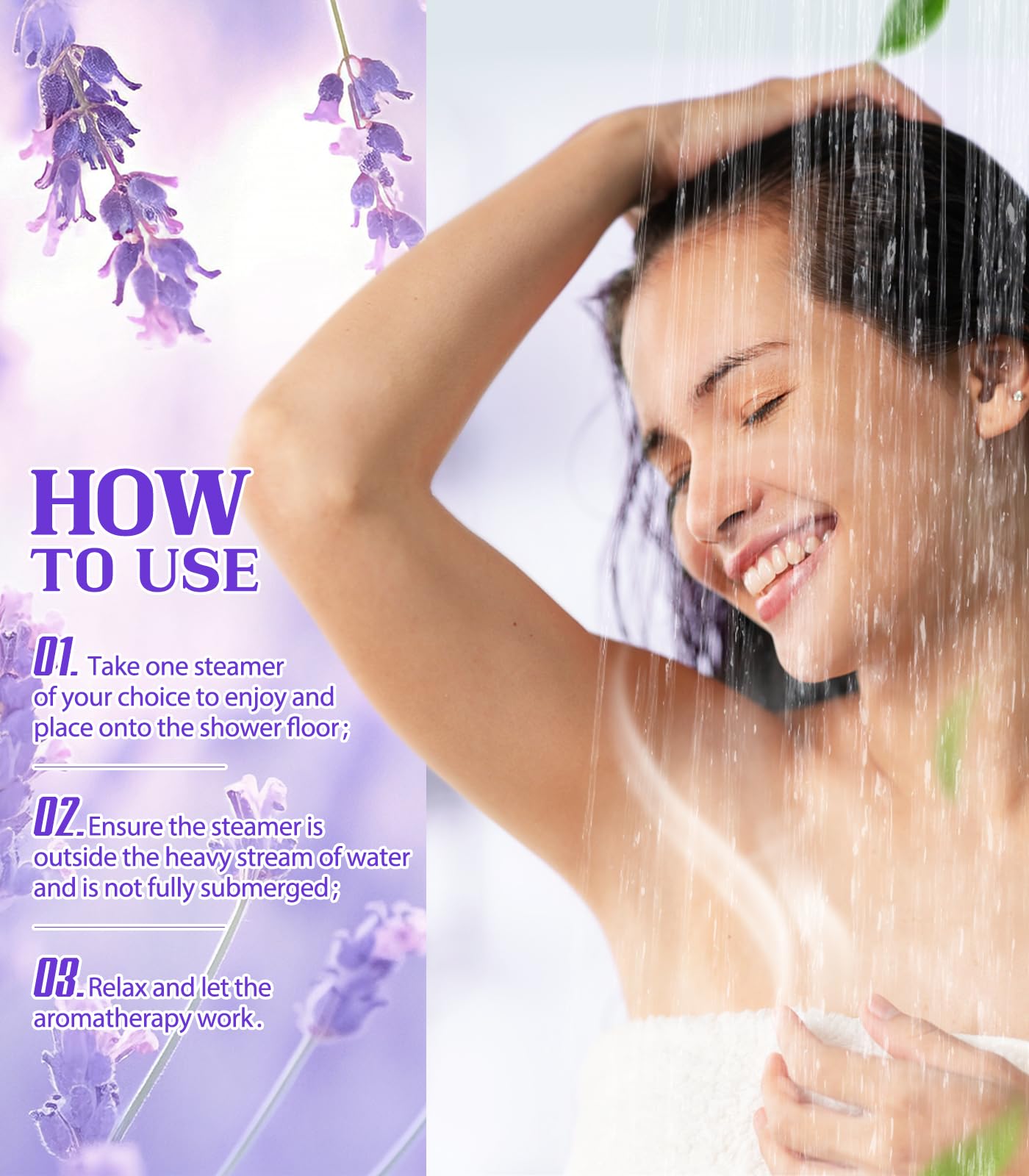 POPCHOSE lavender steamers diffuse aroma on bathroom tile