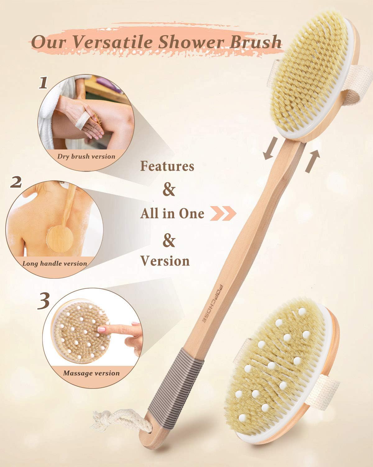 POPCHOSE detachable-brush-heads provide versatile cleaning and massage options.