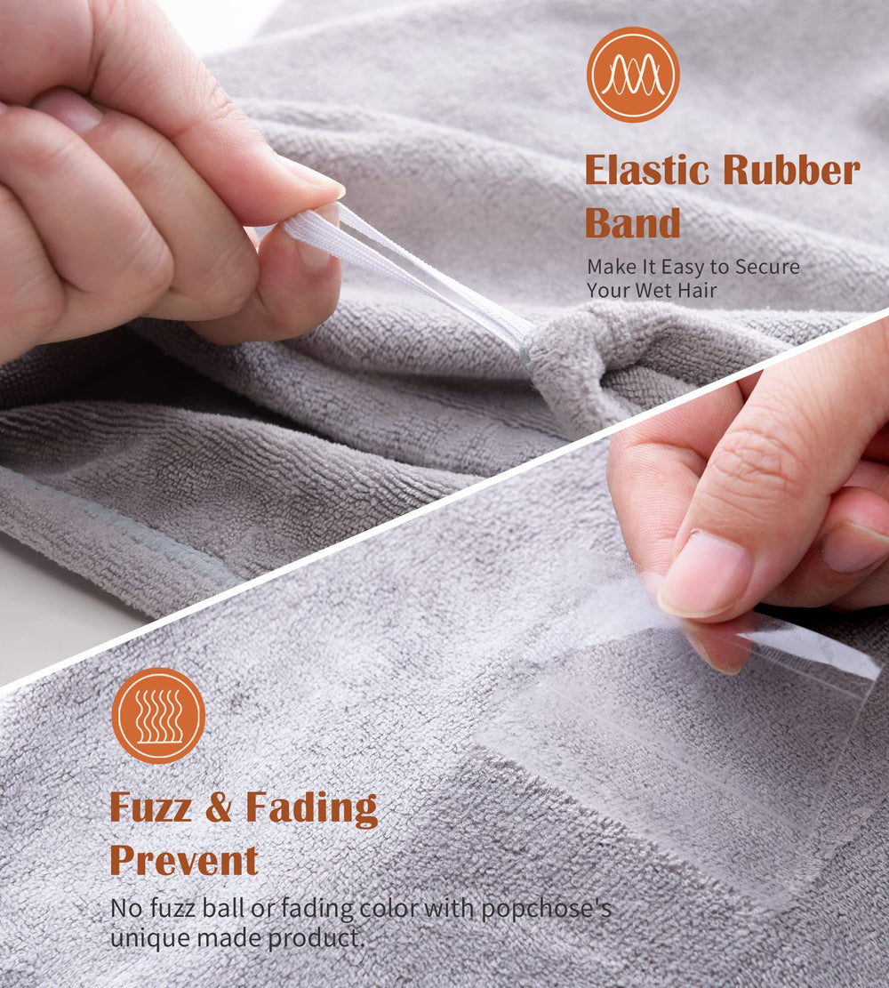 POPCHOSE hair towel wrap reduces friction and frizz during drying