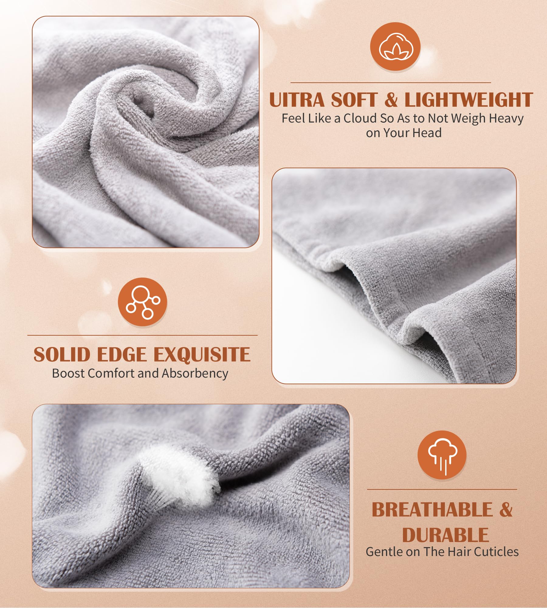 POPCHOSE microfiber towel wrap drapes softly for hands-free styling