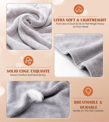 POPCHOSE microfiber towel wrap drapes softly for hands-free styling