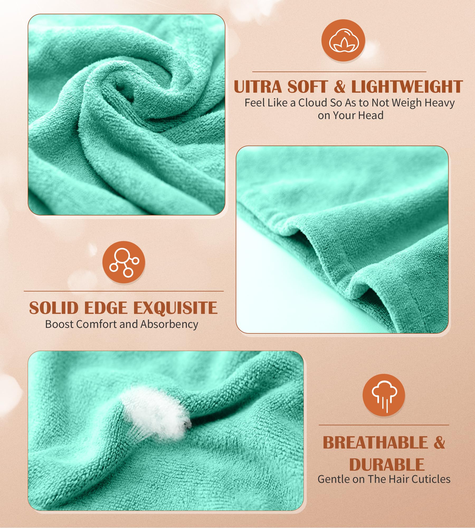 POPCHOSE Purple wrap dries hair gently while reducing frizz