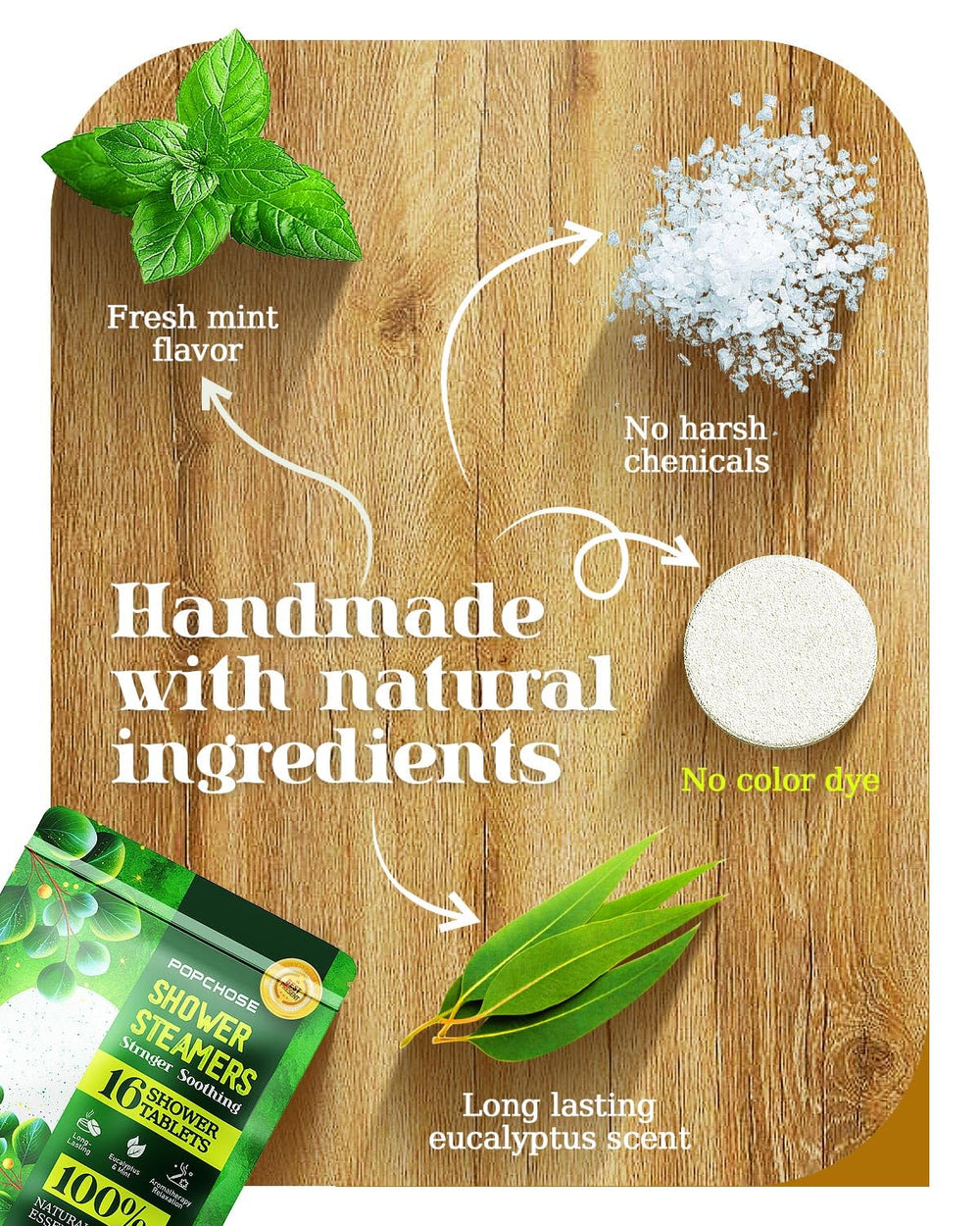 POPCHOSE shower steamers individual — single tablet ideal for daily self-care.