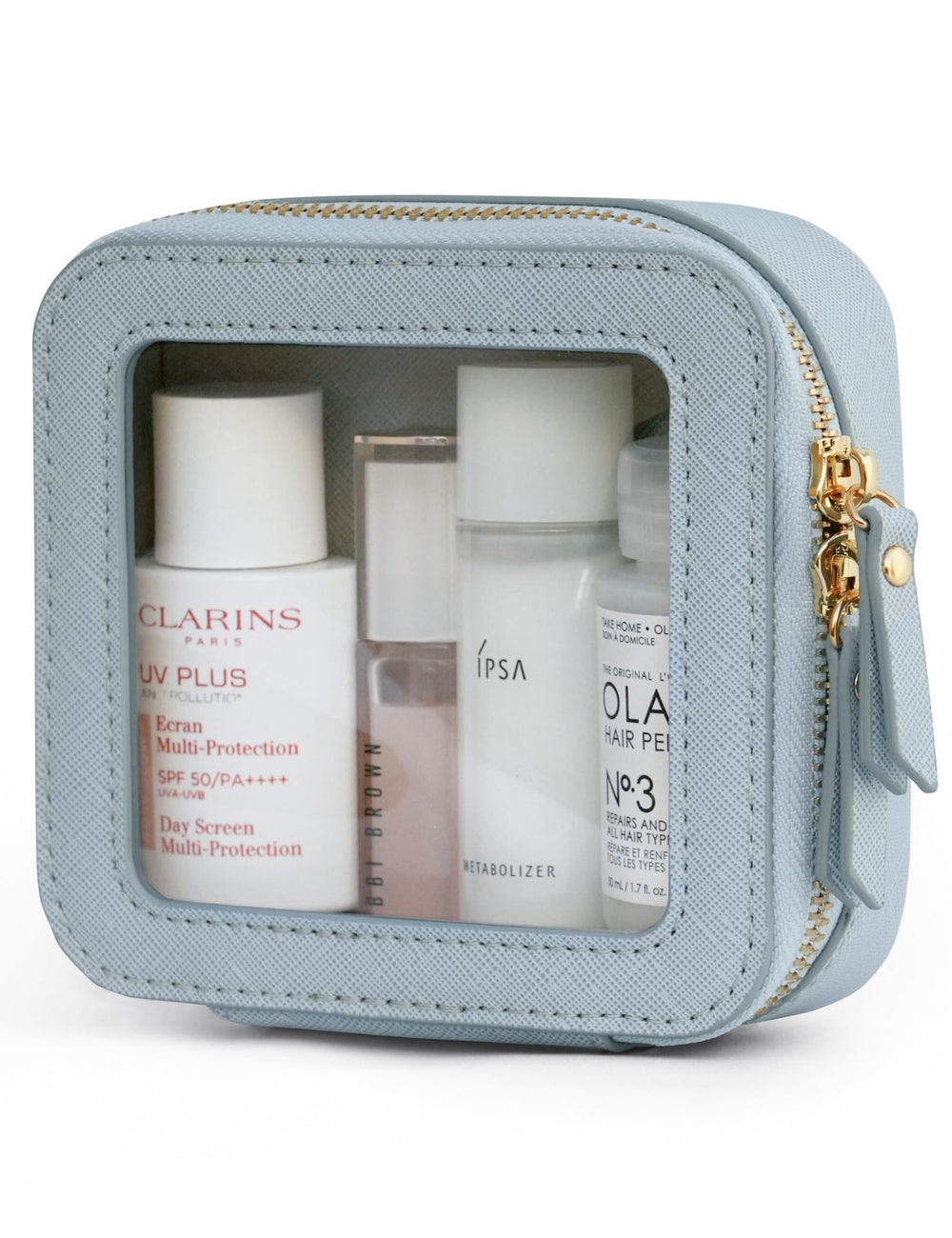 Popvibe Clear Makeup Bag front view highlights transparent design for quick visibility of essentials.