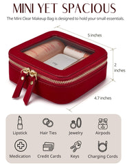 Popvibe Clear Makeup Bag transparent panel for quick view of contents
