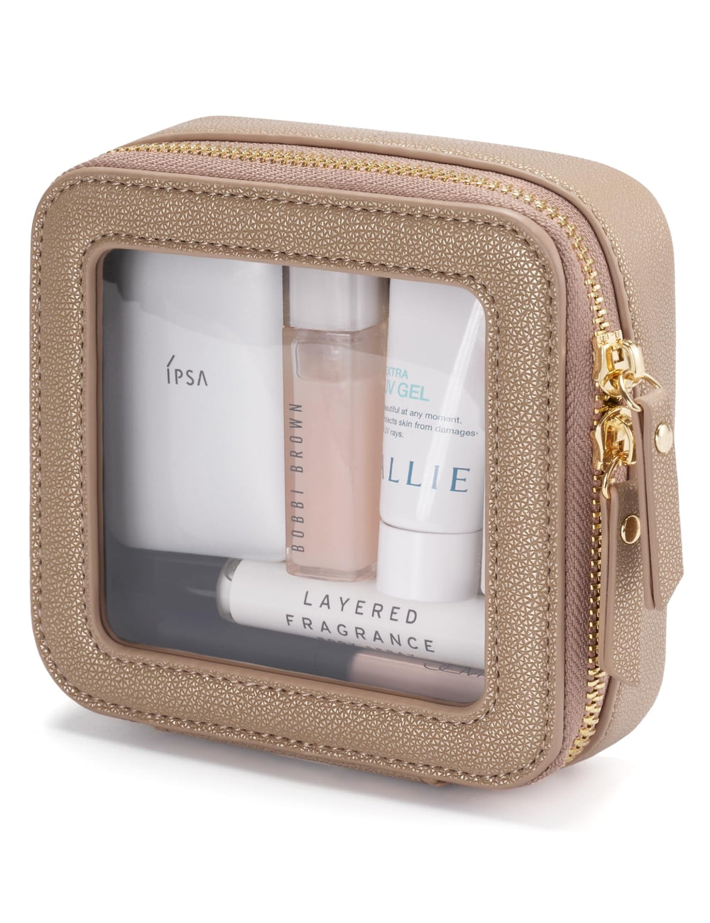 Popvibe clear makeup bag with transparent section for easy visibility and quick access