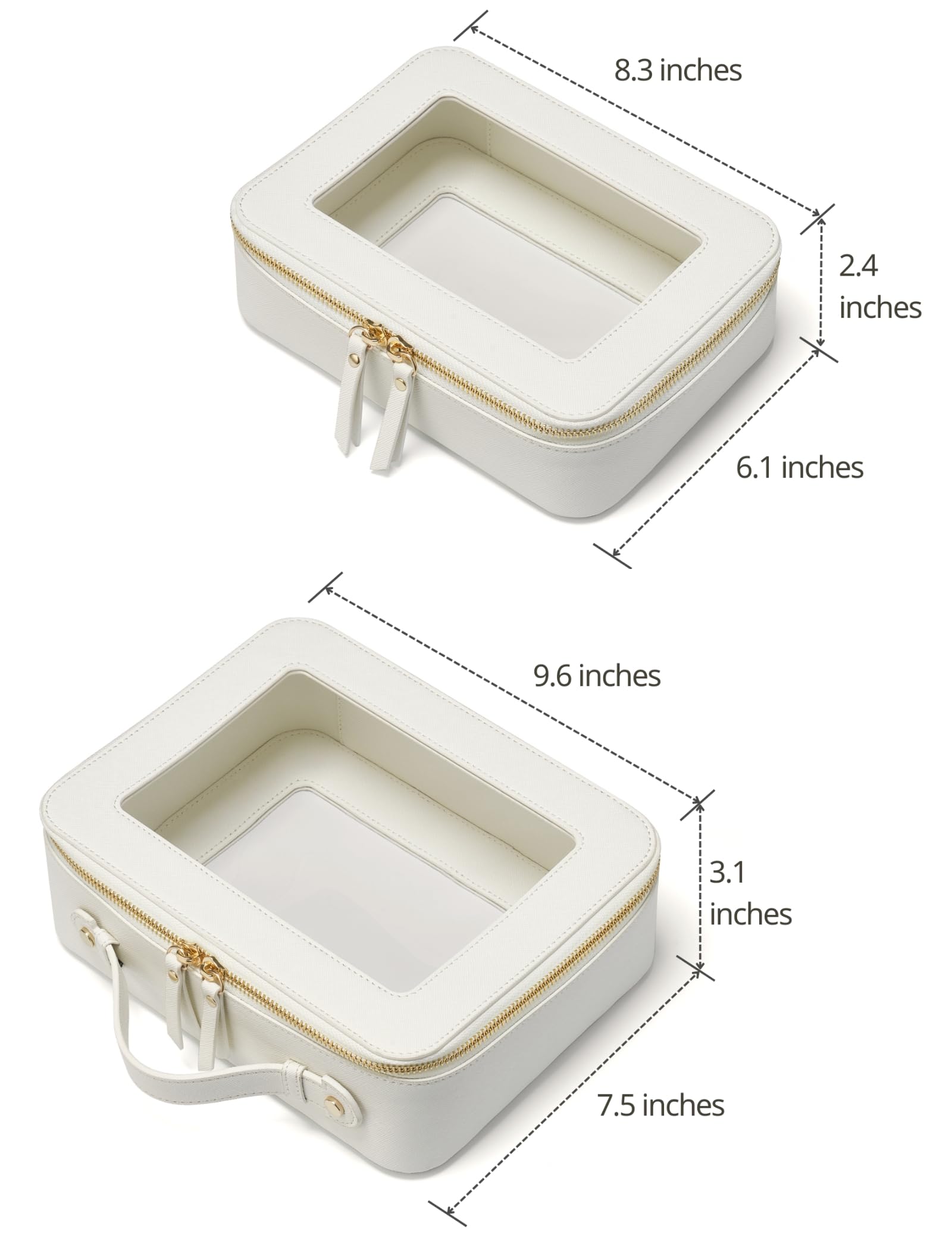 Popvibe clear makeup case medium provides compact packing for daily cosmetics.