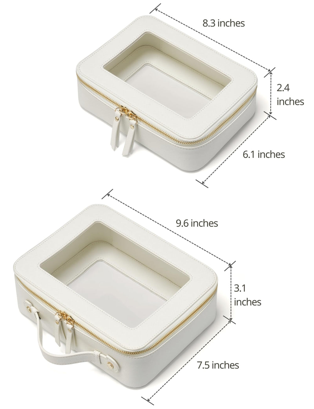 Popvibe clear makeup case medium provides compact packing for daily cosmetics.