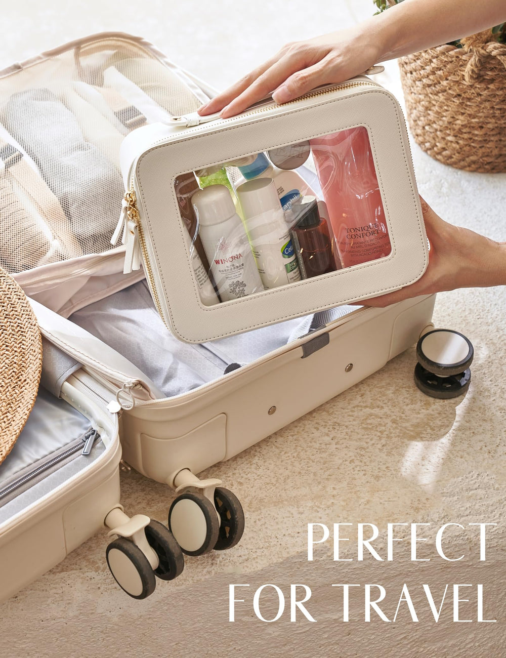 Popvibe clear material panel keeps items visible and accessible.