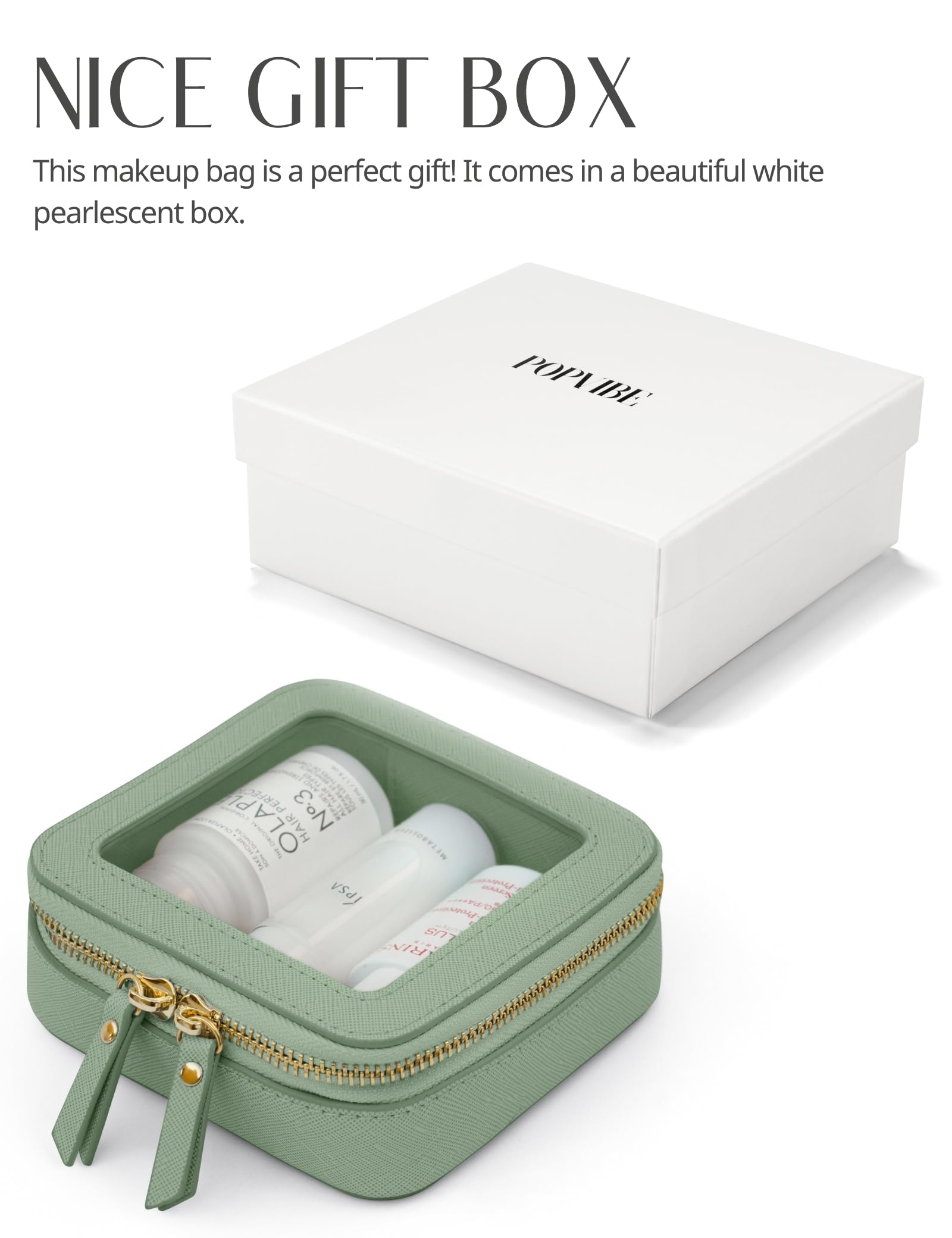 Popvibe compact size fits lip balms, hair ties, cords, and medications.