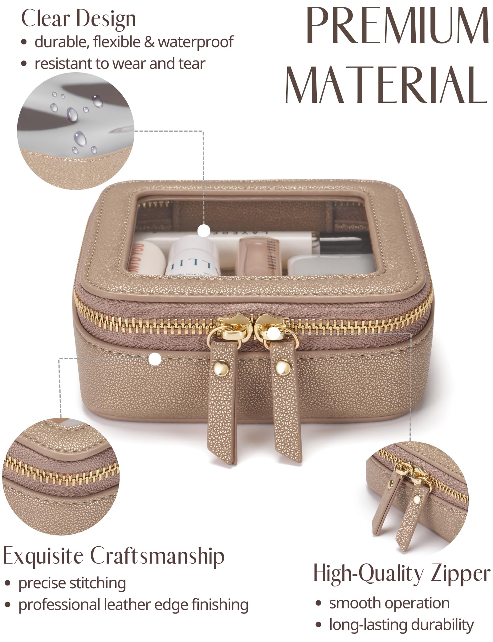 Popvibe diamond-pattern faux leather exterior adds durability and a luxurious look