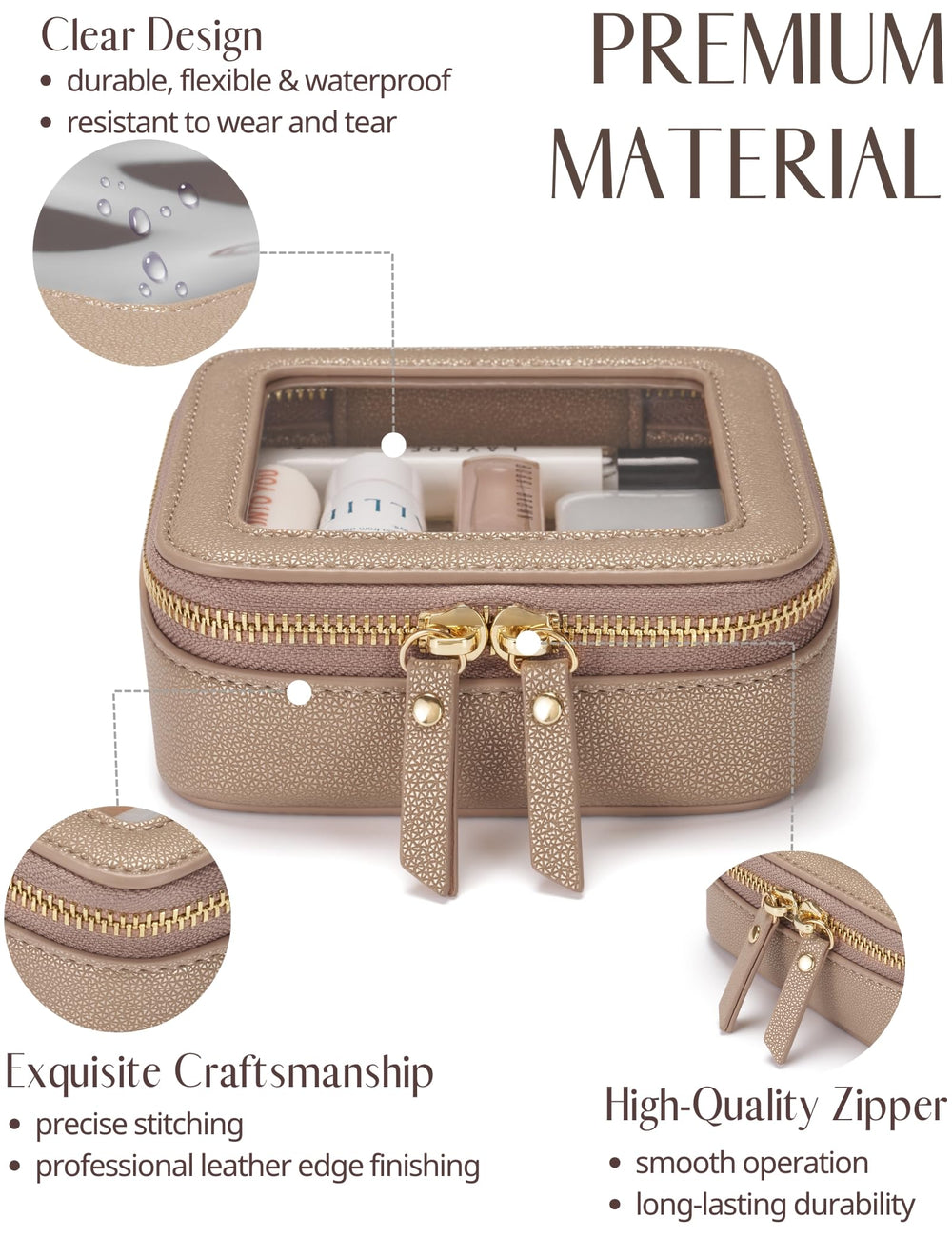 Popvibe diamond-pattern faux leather exterior adds durability and a luxurious look