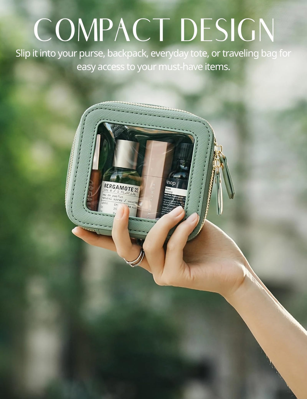 Popvibe gold hardware adds a luxurious touch for daily use in purse or bag.