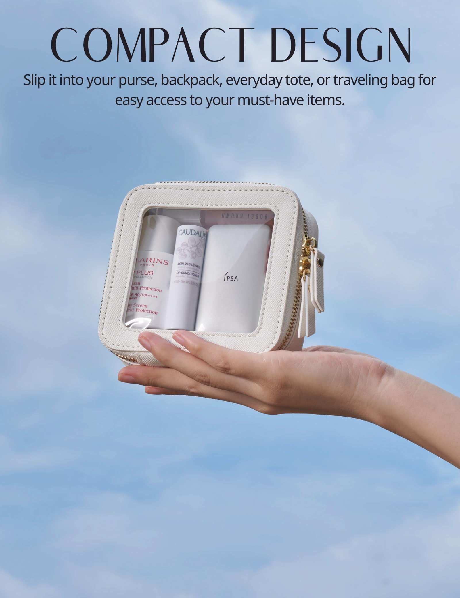 Popvibe mini dimensions five-by-four-inch size fits lip balms, cords, and more.
