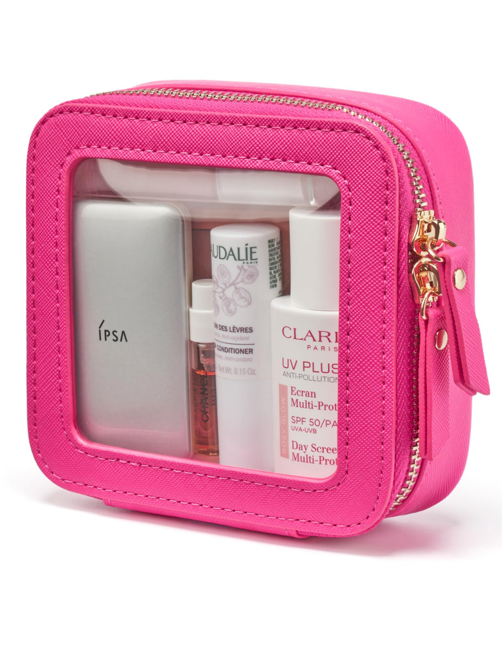 Popvibe mini makeup bag clear design for easy visibility of items.