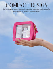 Popvibe mini makeup bag water-resistant surface keeps it pristine and easy to clean.