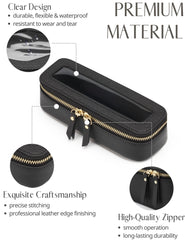 Popvibe premium saffiano faux leather cosmetic case resists scratches and cleans easily