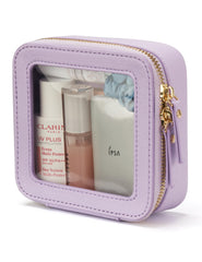 Popvibe small cosmetic bag shows clear section for quick visibility and easy access to items.