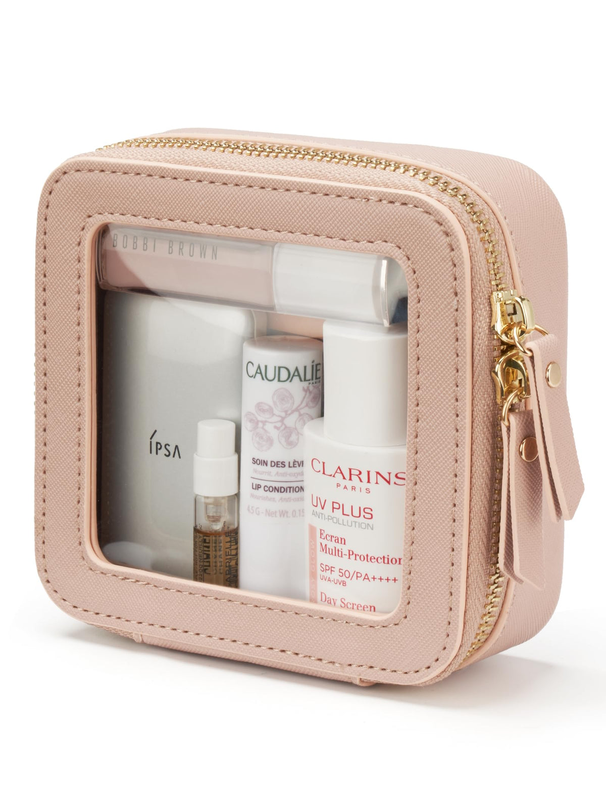 Popvibe small makeup bag with clear design for easy visibility of daily essentials