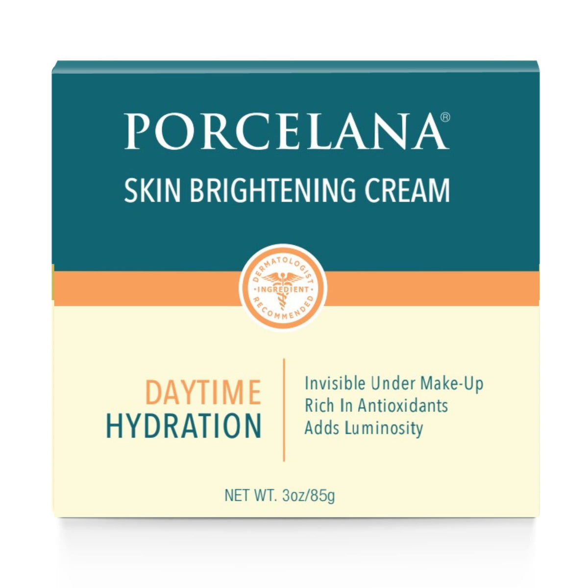 Porcelana Daytime Hydration Cream bottle-front for daily antioxidant hydration.
