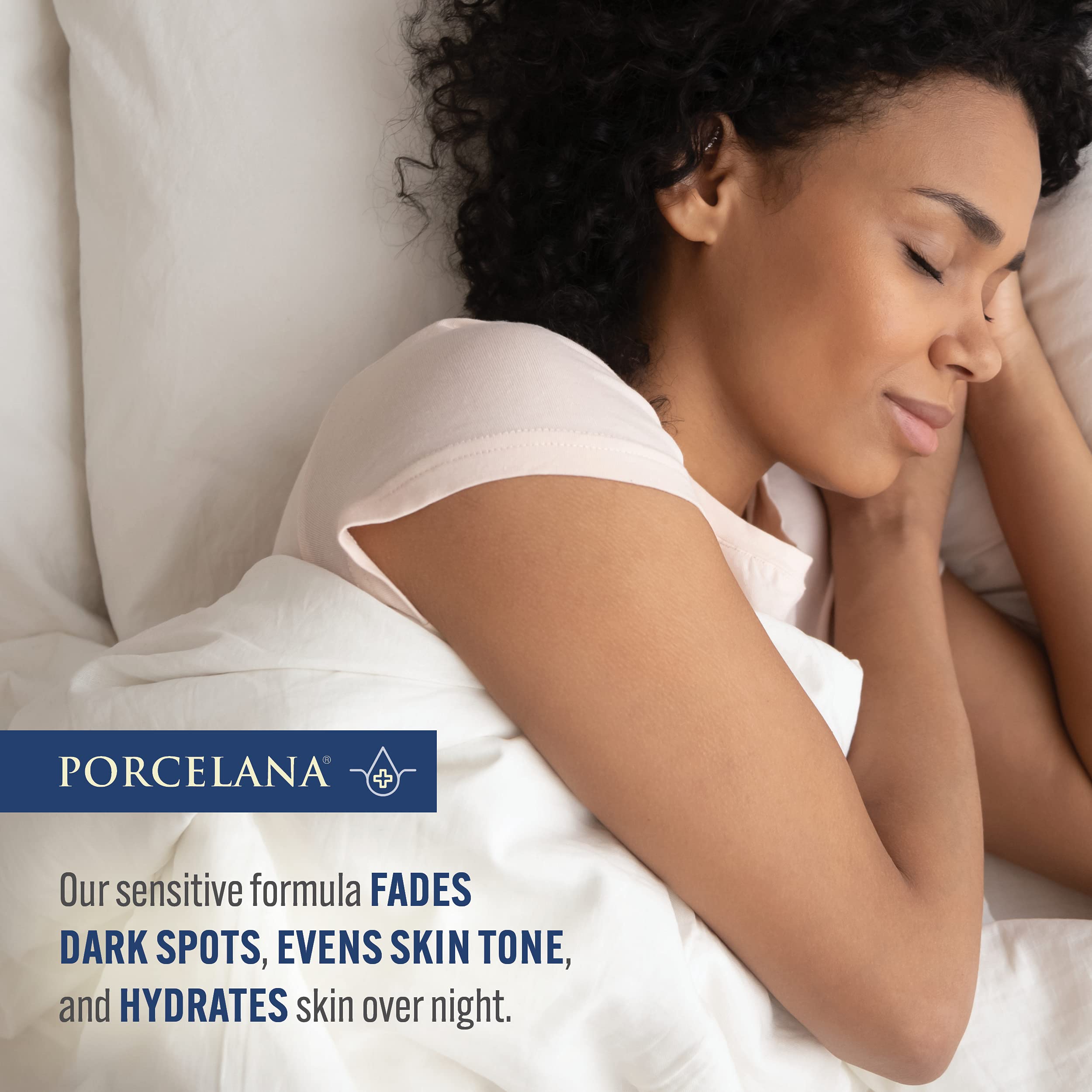 Porcelana Nighttime Hydration Cream texture on skin appears lightweight and non-greasy