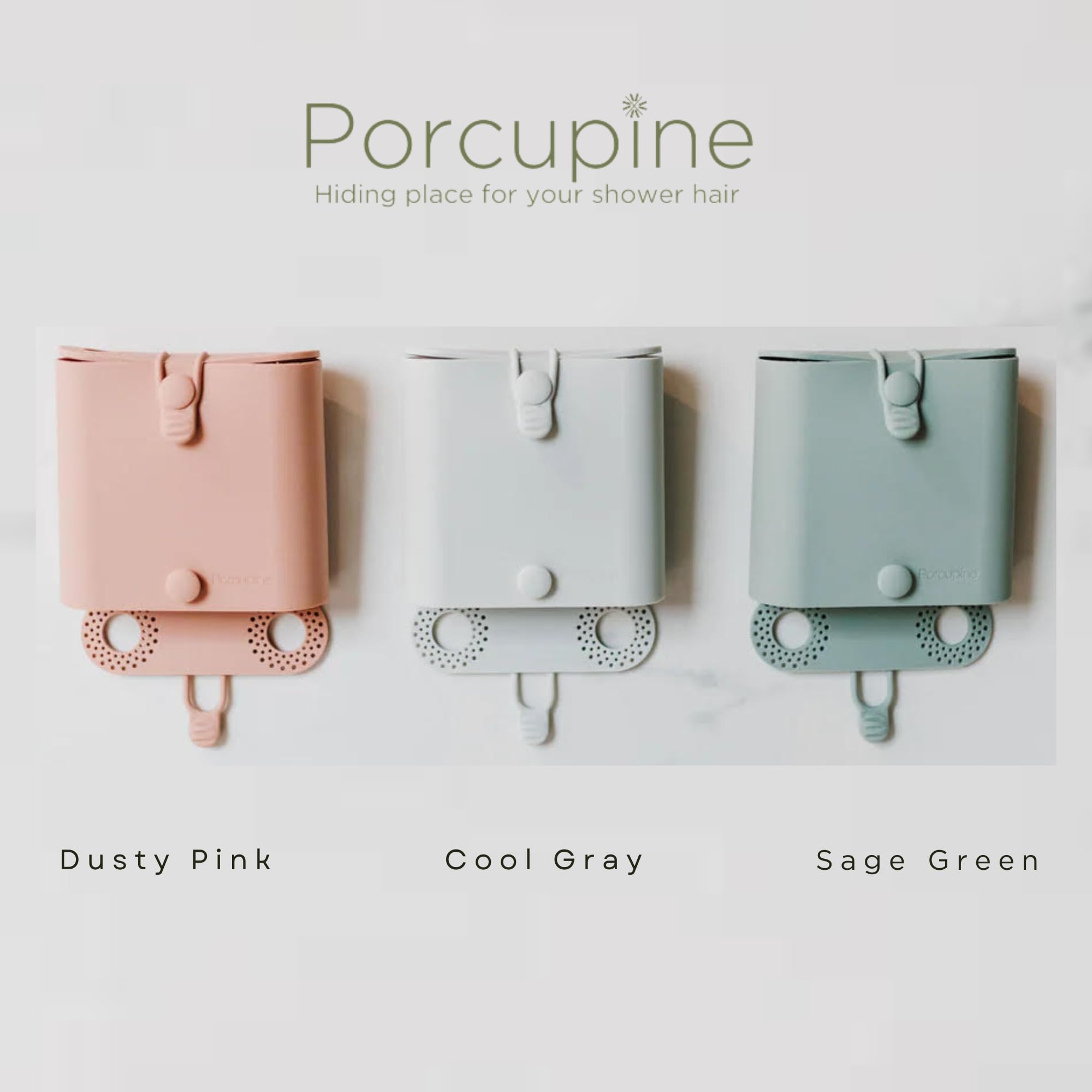 Porcupine shower wall hair catcher easy-clean silicone for mess-free maintenance.