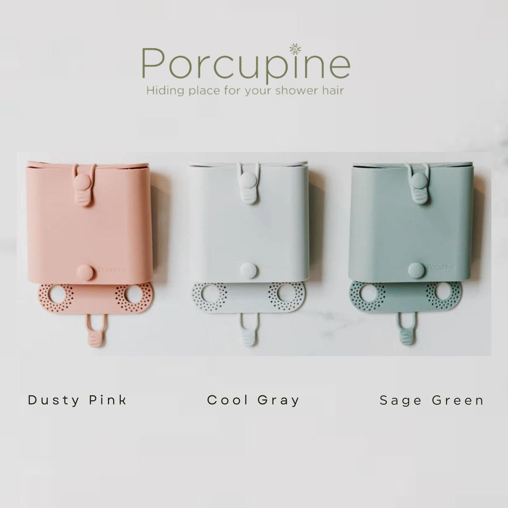 Porcupine shower wall hair catcher easy-clean silicone for mess-free maintenance.