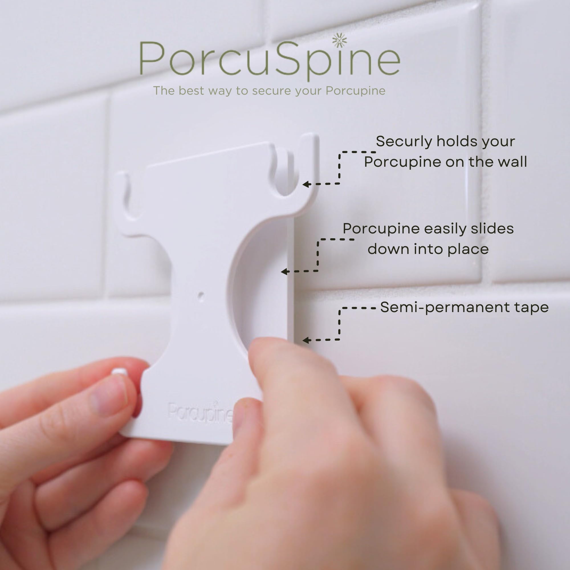 Porcupine shower wall hair catcher removable by flipping inside-out for cleaning.