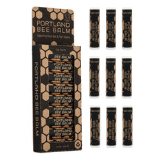 Portland Bee Balm unscented tube packaging highlighting simple natural ingredients for daily lip care.