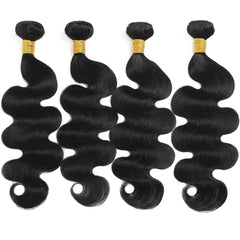 poshbash body wave bundles weft closeup highlights soft, durable double-machine weave