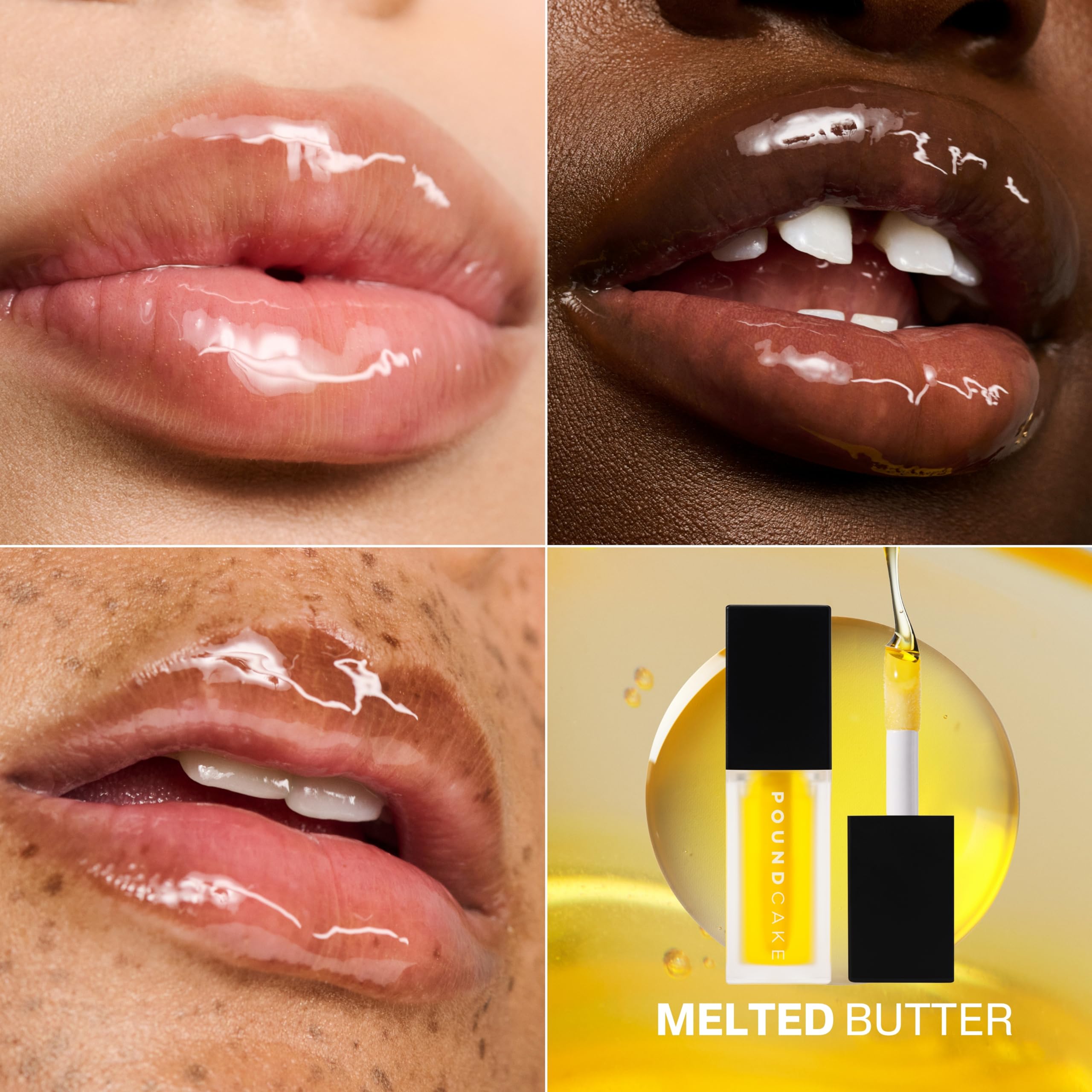 Pound Cake Cake Theory yellow-tint shade showcases warm lip glow
