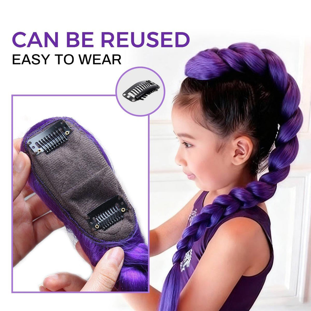 POUWENEY pre-stretched purple braid hair close-up showing soft texture and minimal shedding.