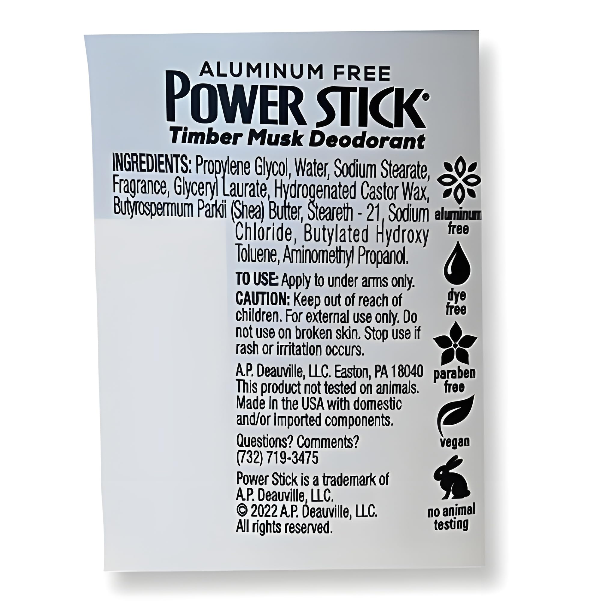Power Stick Timber Musk on skin after application for lasting freshness