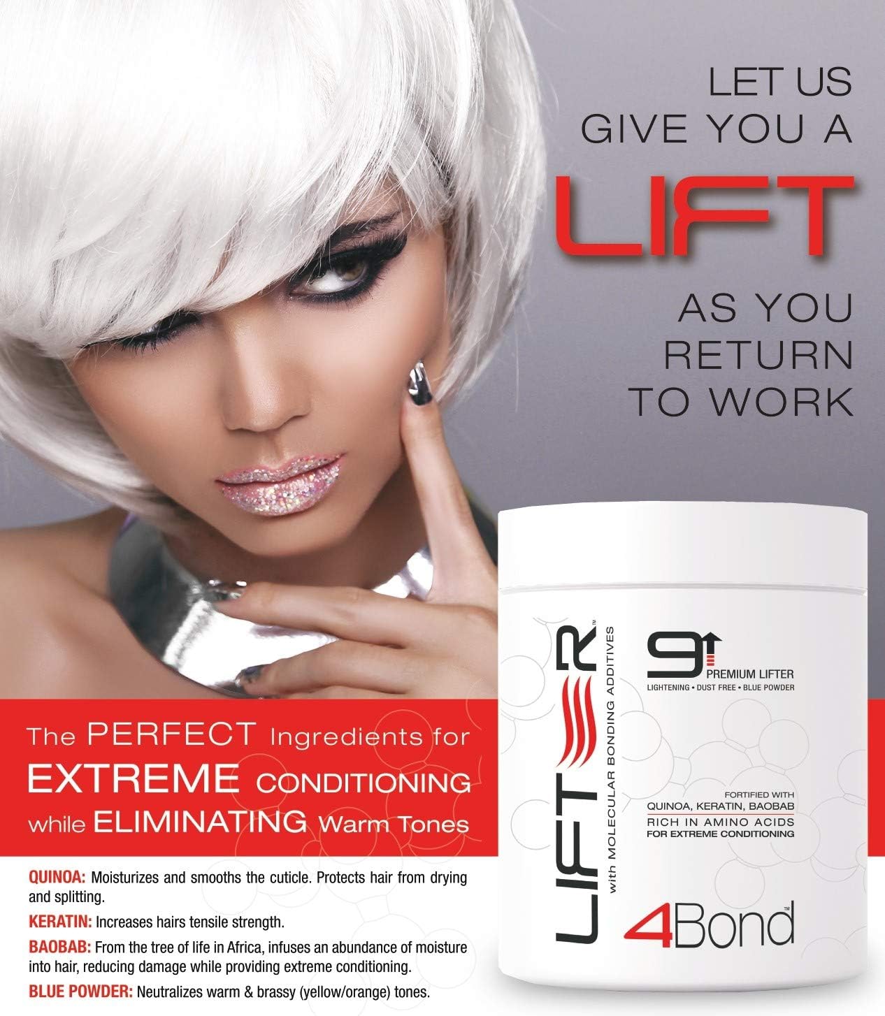 POWERTOOLS 4BOND application smoothing highlights non-drip, precise lightening.