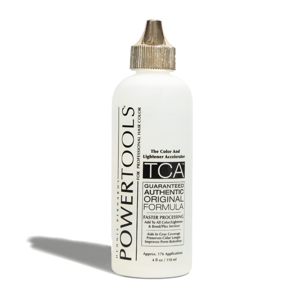PowerTools original color and lightener accelerator bottle front shows faster processing potential