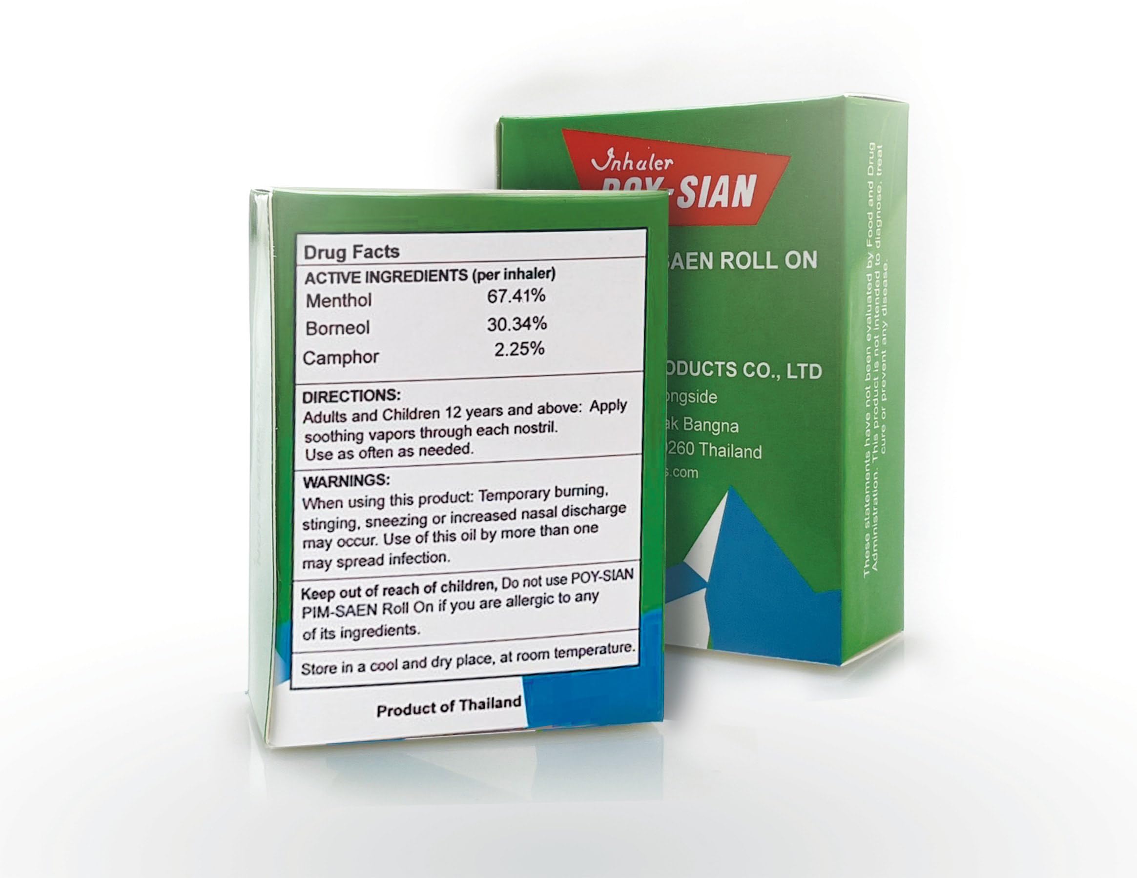 POY-SIAN Thai PIM-Saen balm oil roll-on close-up lid showing soothing texture