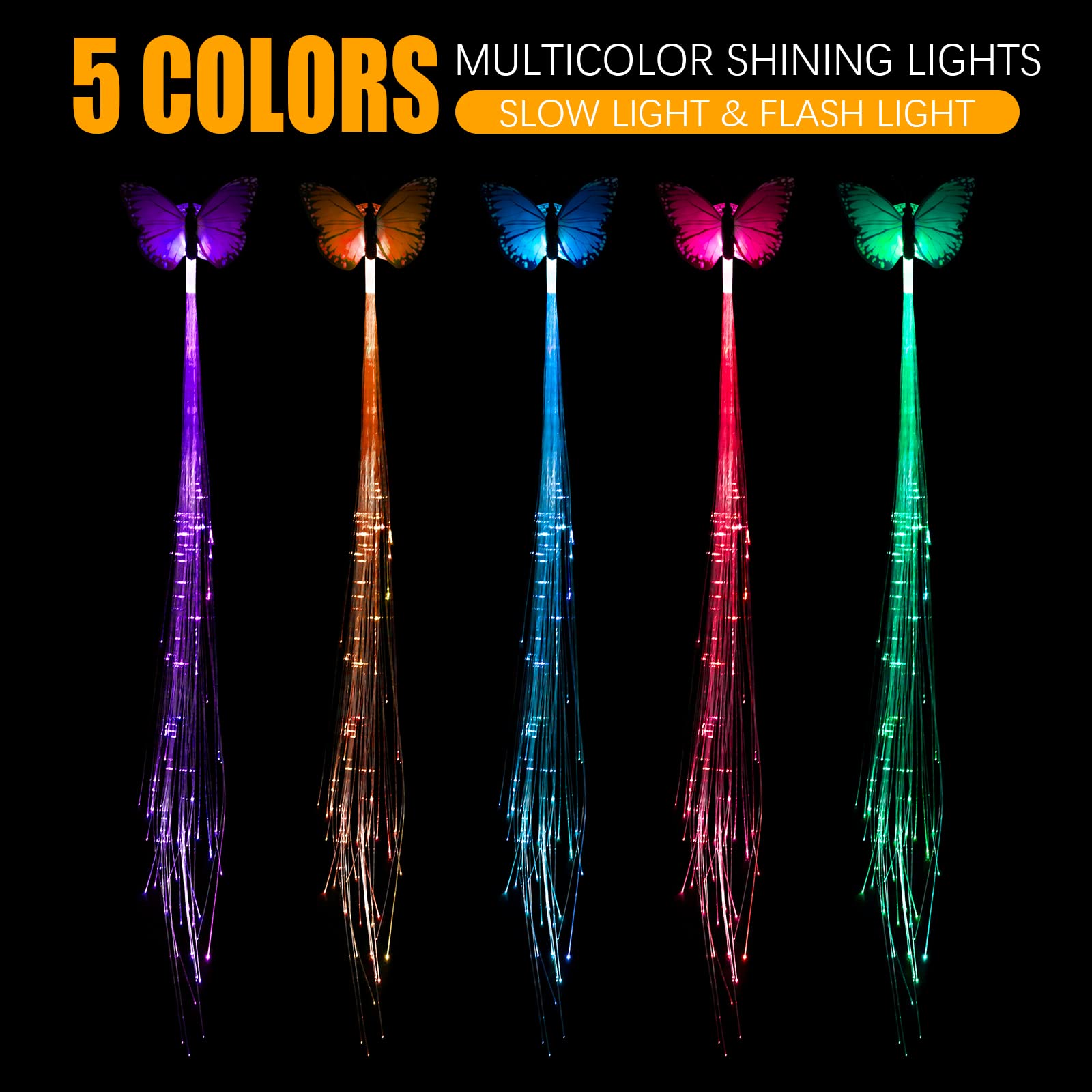 POZILAN fiber optic color changing hair clip ideal for bold style