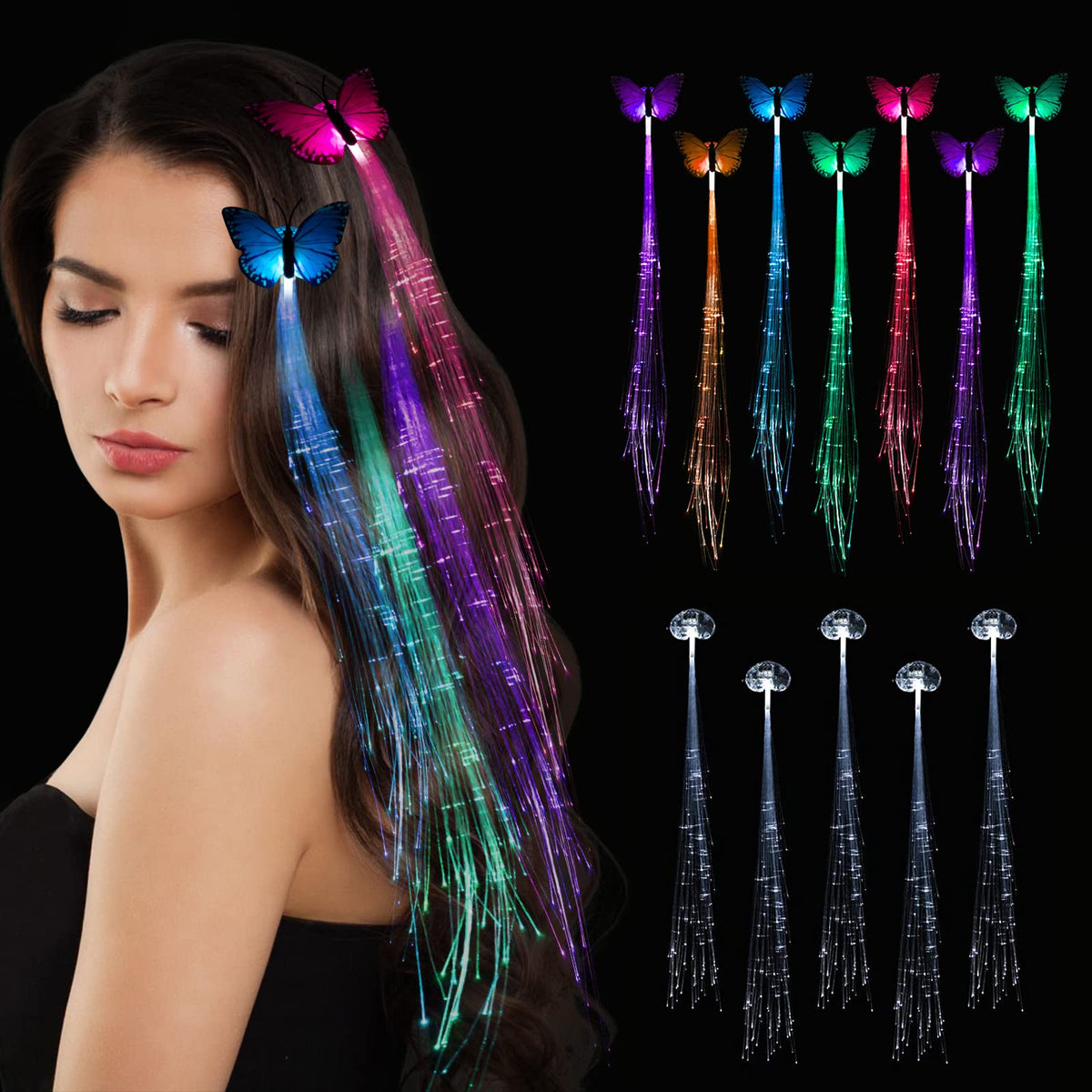 POZILAN heart shaped light up hair clip adds a sparkling party accent