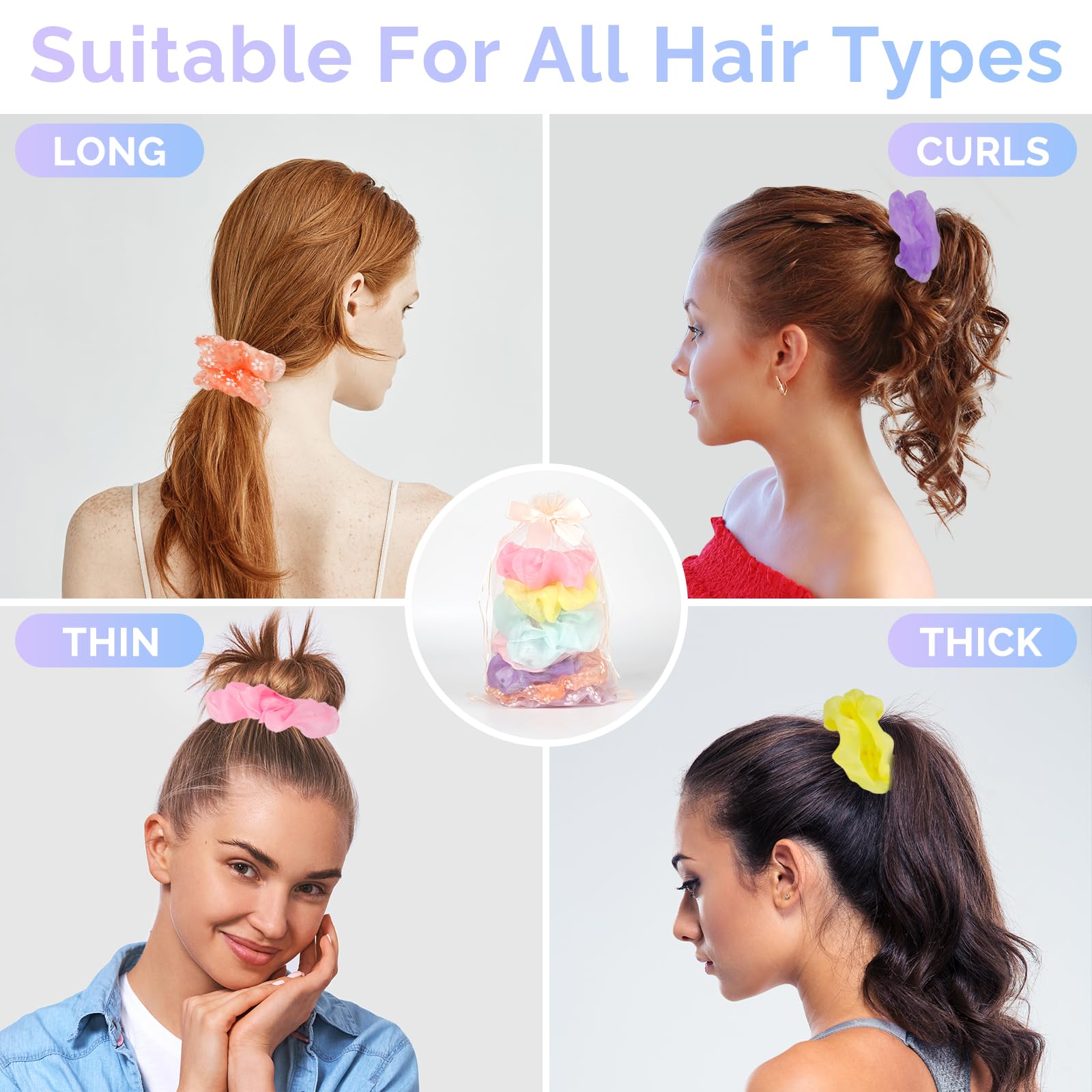 POZILAN LED scrunchies feature easy one-button control for light modes.