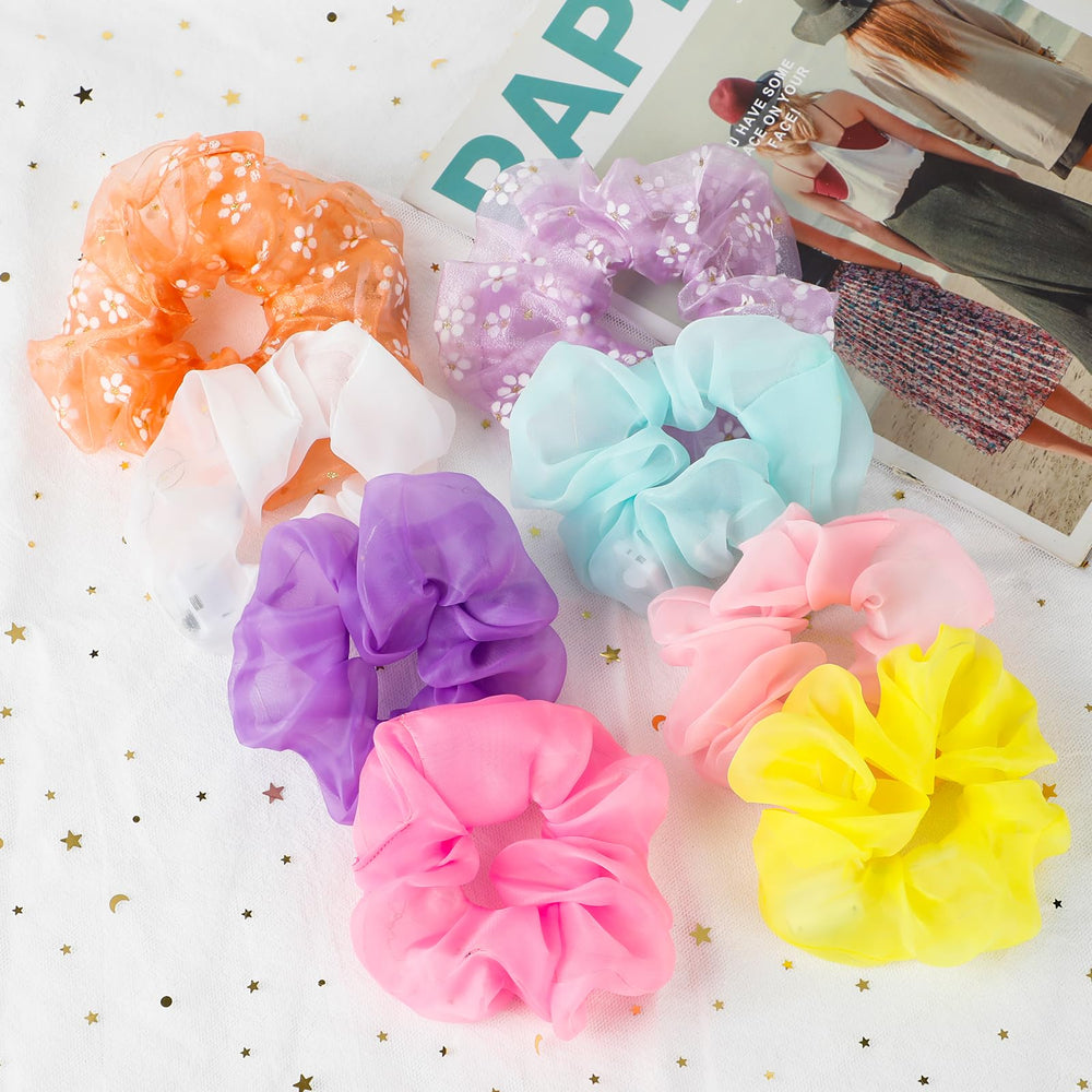 POZILAN LED scrunchies glow for neon party and rave styling.